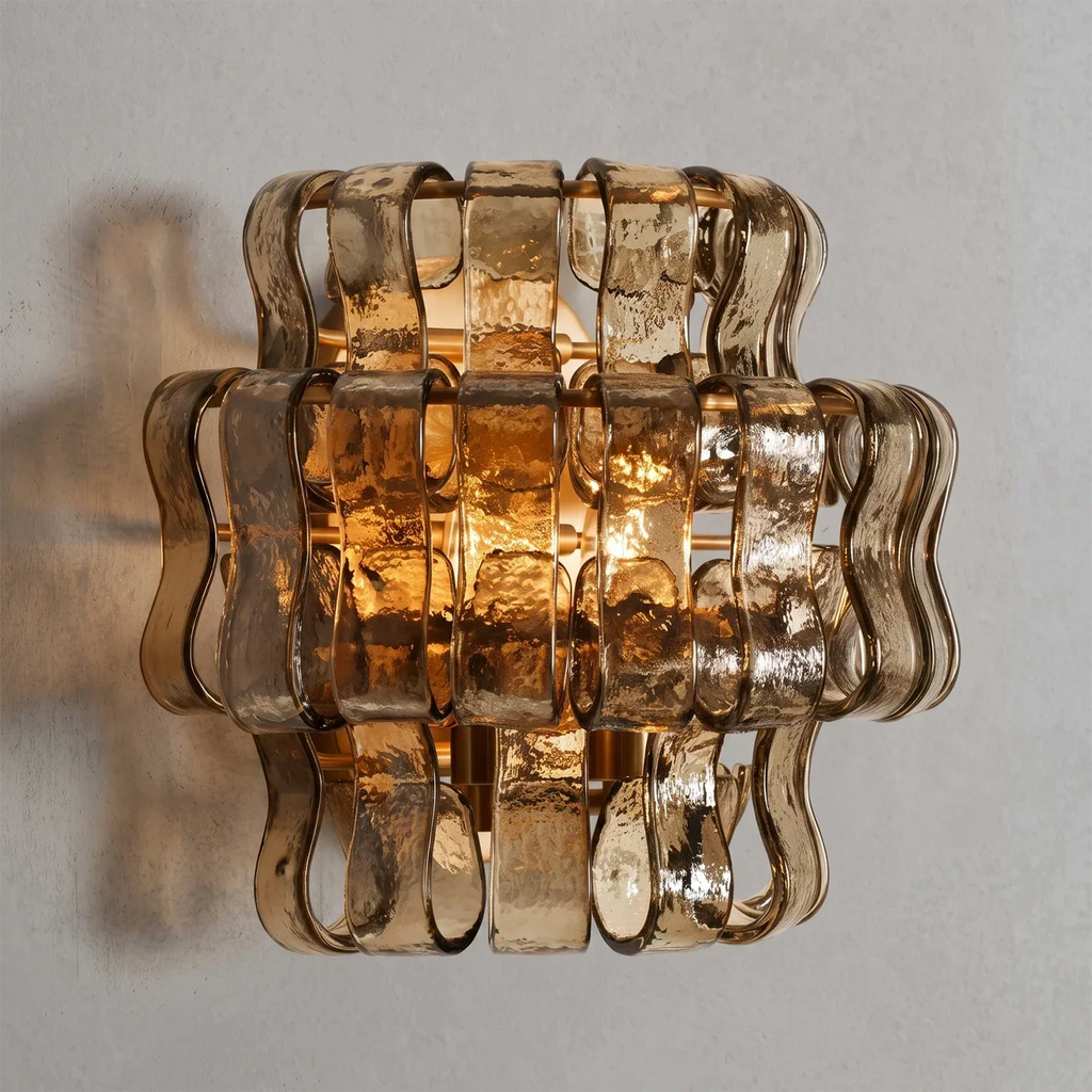 Aurelia Handcrafted Wave Ribbon Glass Sconce | wildoxy