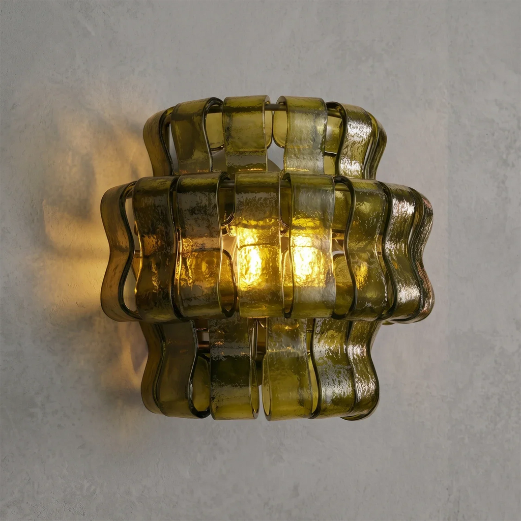 Aurelia Handcrafted Wave Ribbon Glass Sconce | wildoxy