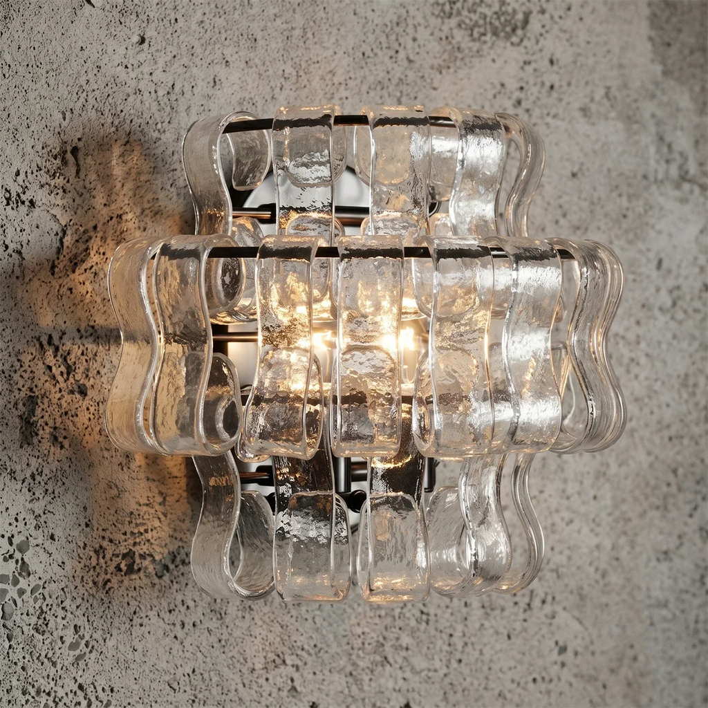 Aurelia Handcrafted Wave Ribbon Glass Sconce | wildoxy
