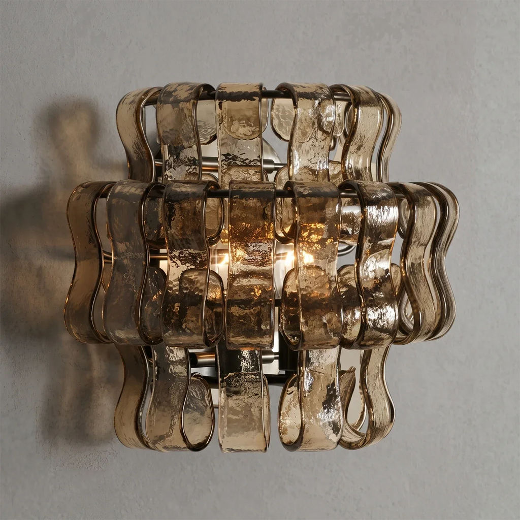 Aurelia Handcrafted Wave Ribbon Glass Sconce | wildoxy