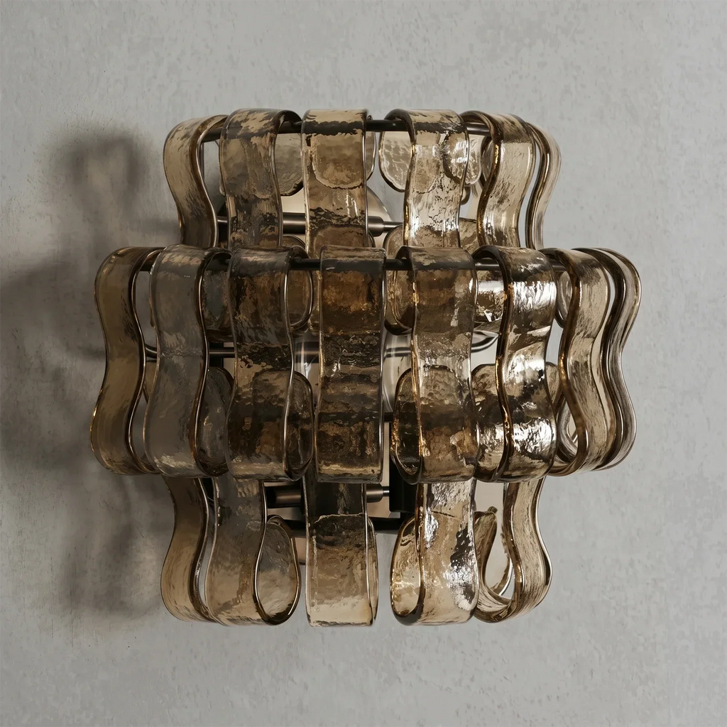 Aurelia Handcrafted Wave Ribbon Glass Sconce | wildoxy