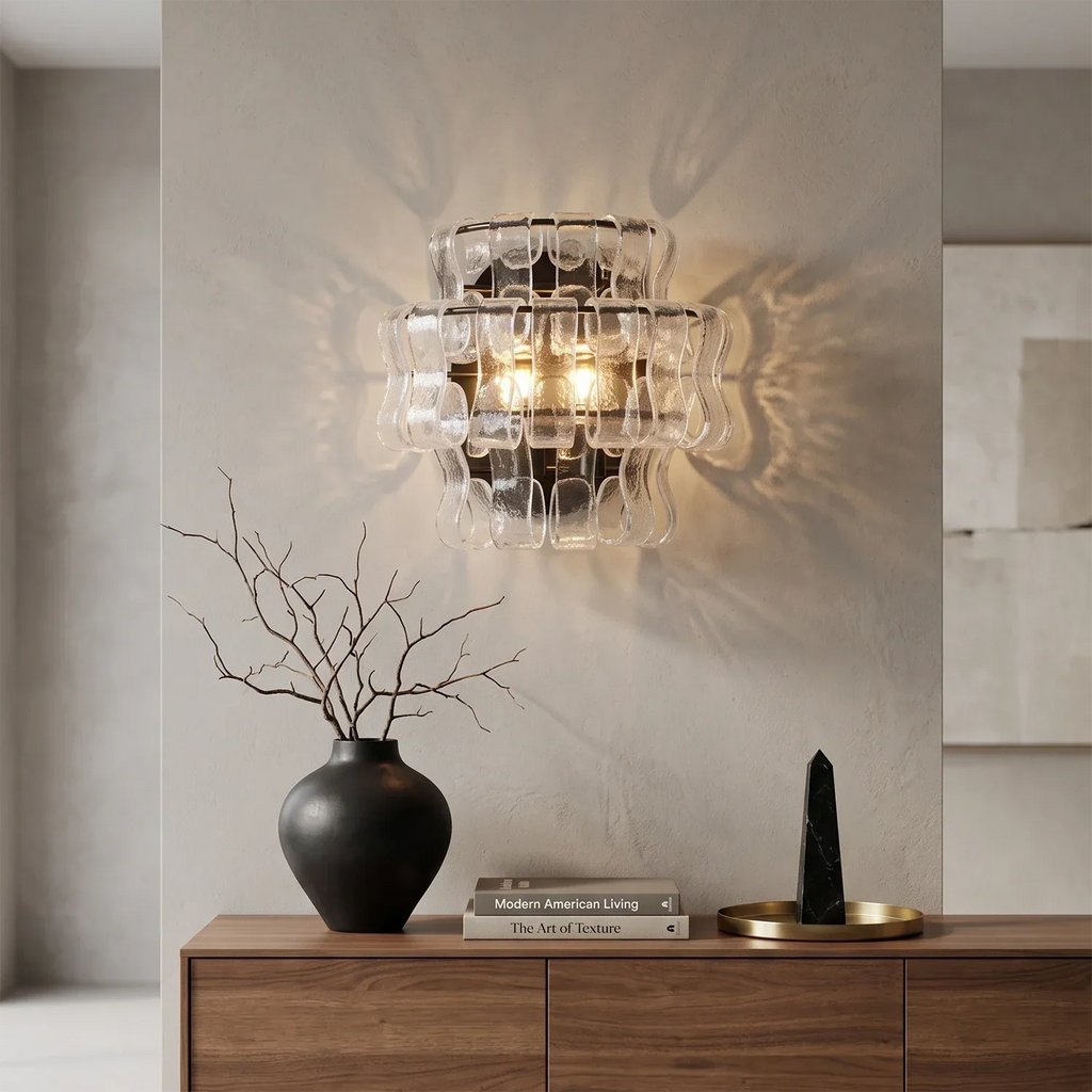 Aurelia Handcrafted Wave Ribbon Glass Sconce | wildoxy