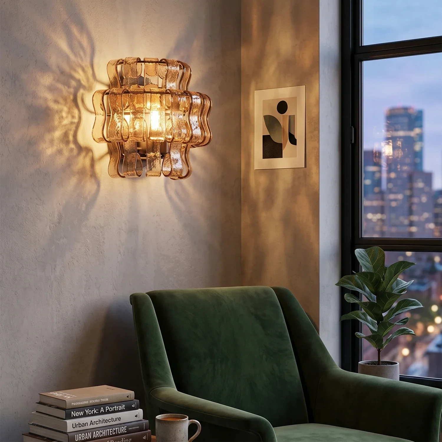 Aurelia Handcrafted Wave Ribbon Glass Sconce | wildoxy
