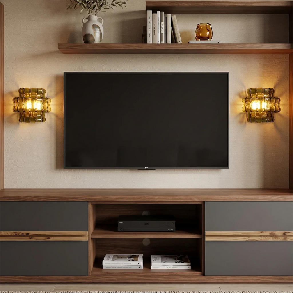 Aurelia Handcrafted Wave Ribbon Glass Sconce | wildoxy