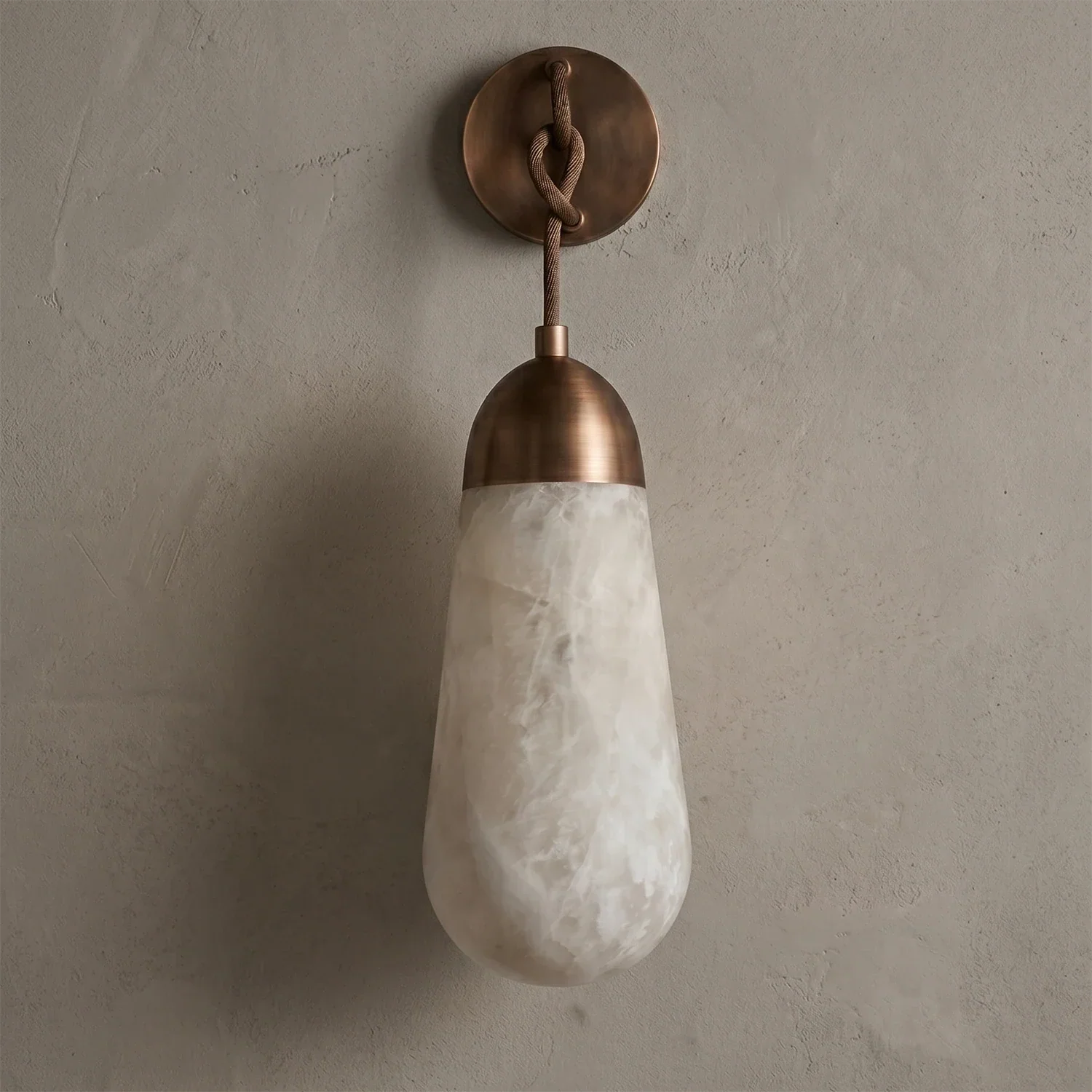 Aurelia Natural Alabaster Teardrop Wall Sconce | wildoxy