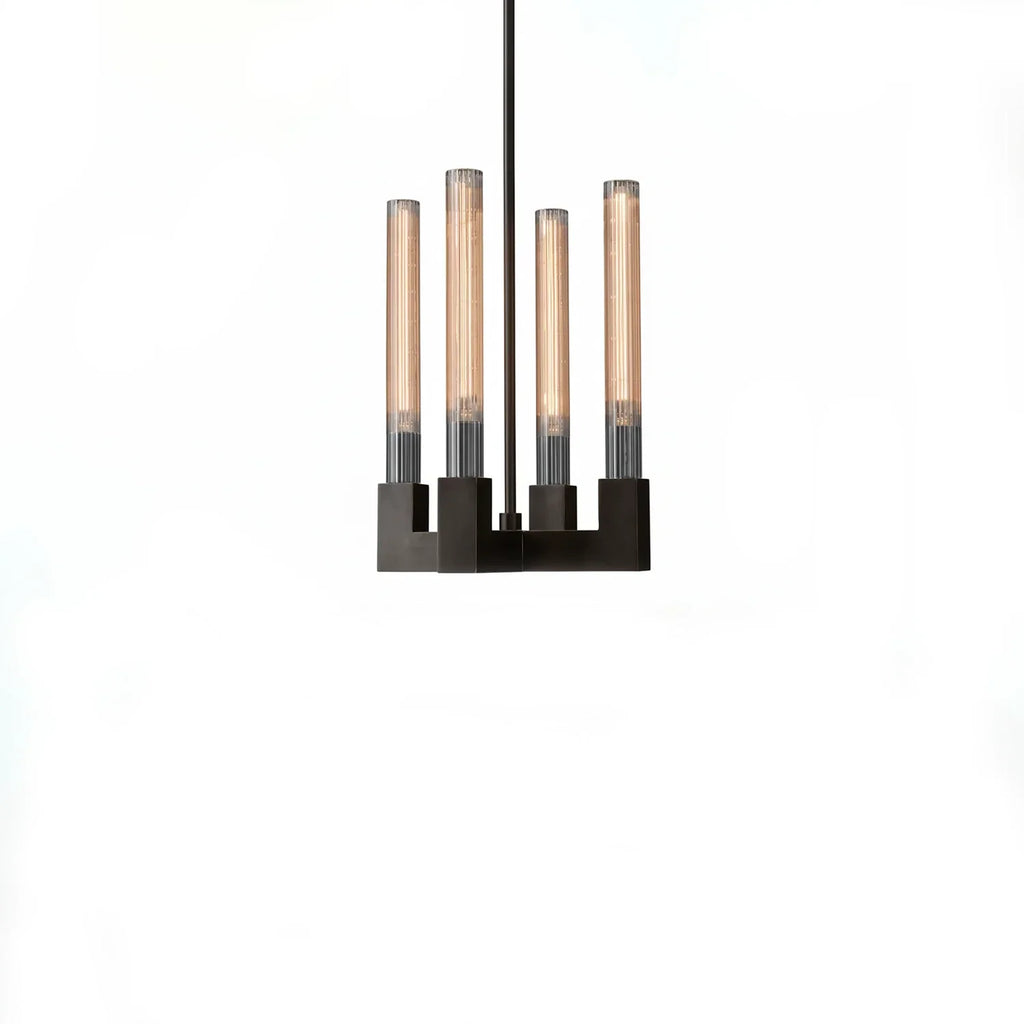 Aurora Crystal Candlestick Linear Glass Tube Chandelier | wildoxy
