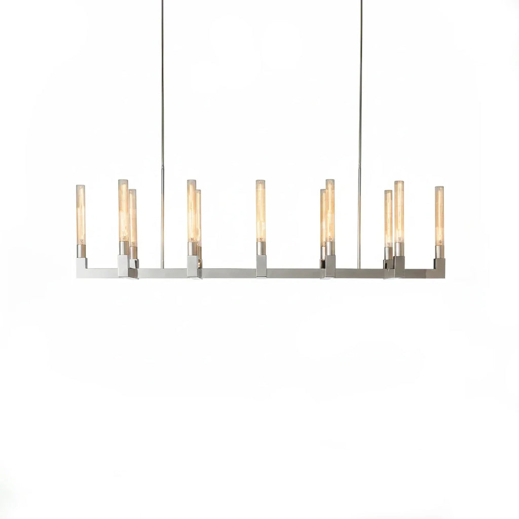 Aurora Crystal Candlestick Linear Glass Tube Chandelier | wildoxy