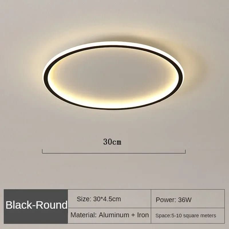 Glowlith nordisk LED-taklampe — avrundet, minimalistisk ramme, blendingsdempende optikk