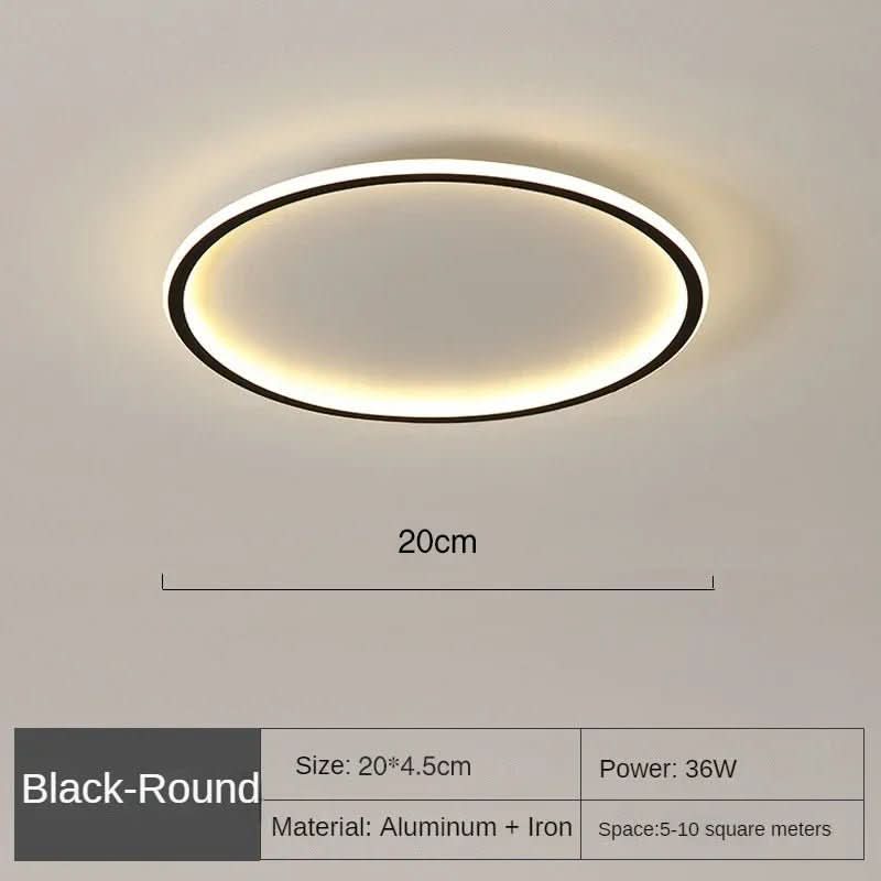 Glowlith nordisk LED-taklampe — avrundet, minimalistisk ramme, blendingsdempende optikk