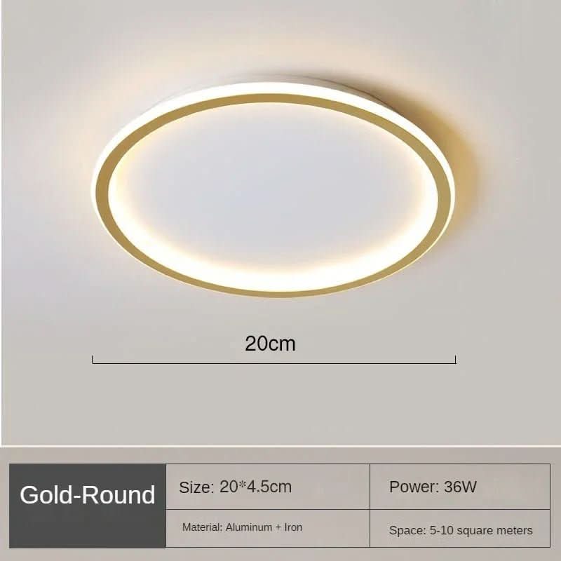 Glowlith nordisk LED-taklampe — avrundet, minimalistisk ramme, blendingsdempende optikk