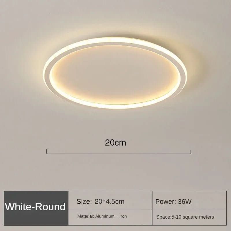 Glowlith nordisk LED-taklampe — avrundet, minimalistisk ramme, blendingsdempende optikk