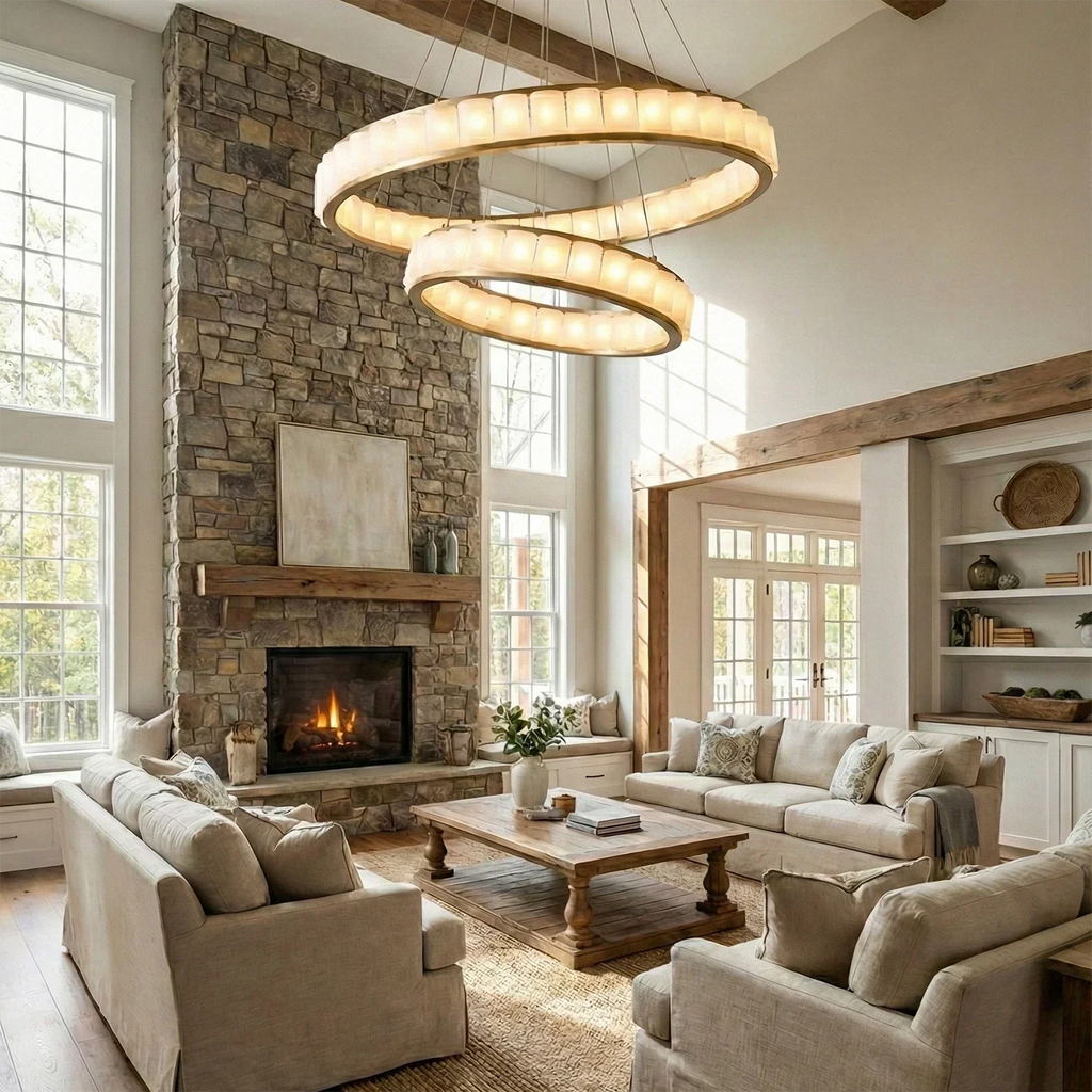 Avalon Alabaster Halo Chandelier | wildoxy