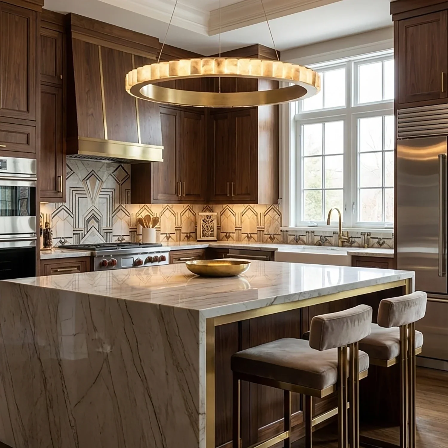 Avalon Alabaster Halo Chandelier | wildoxy