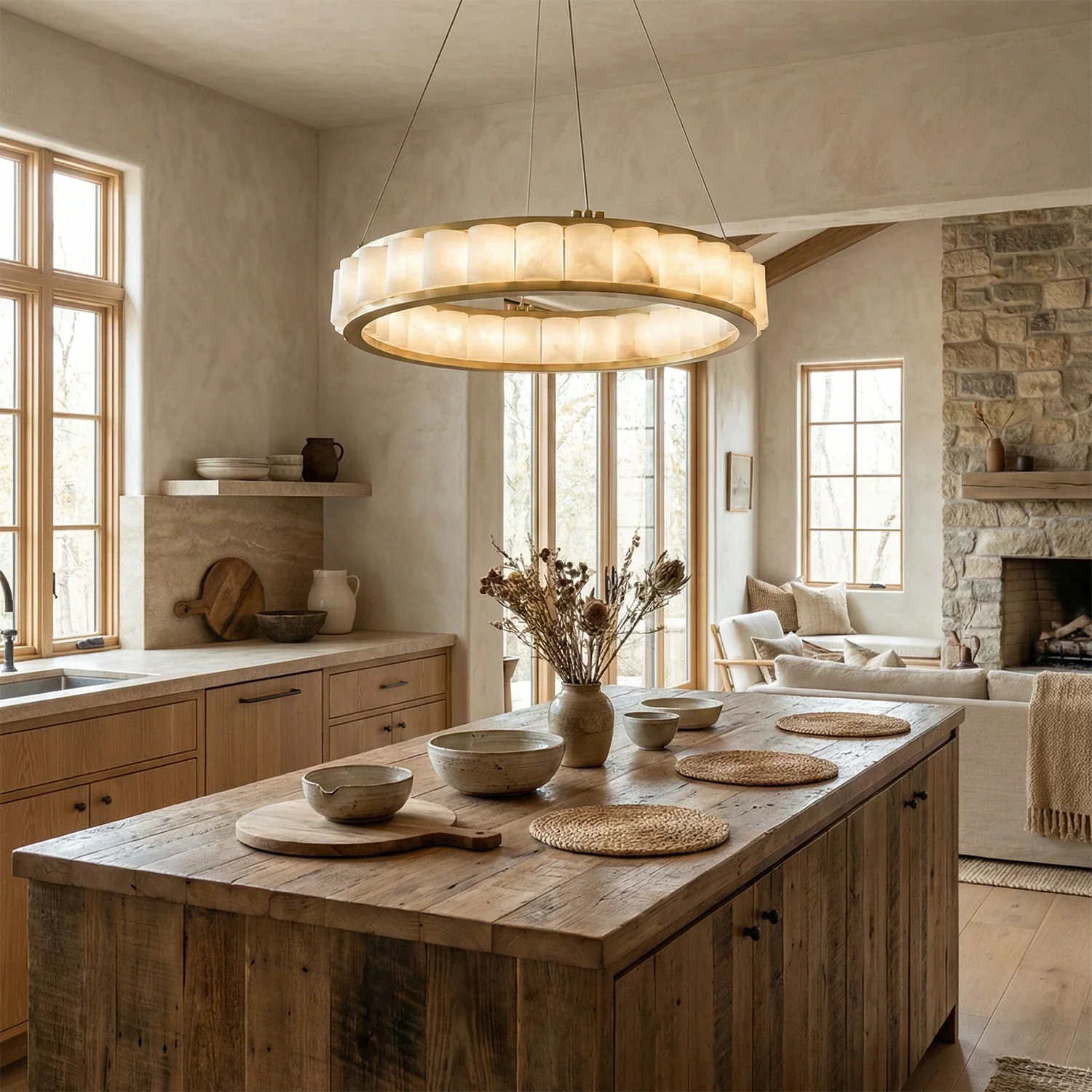 Avalon Alabaster Halo Chandelier | wildoxy