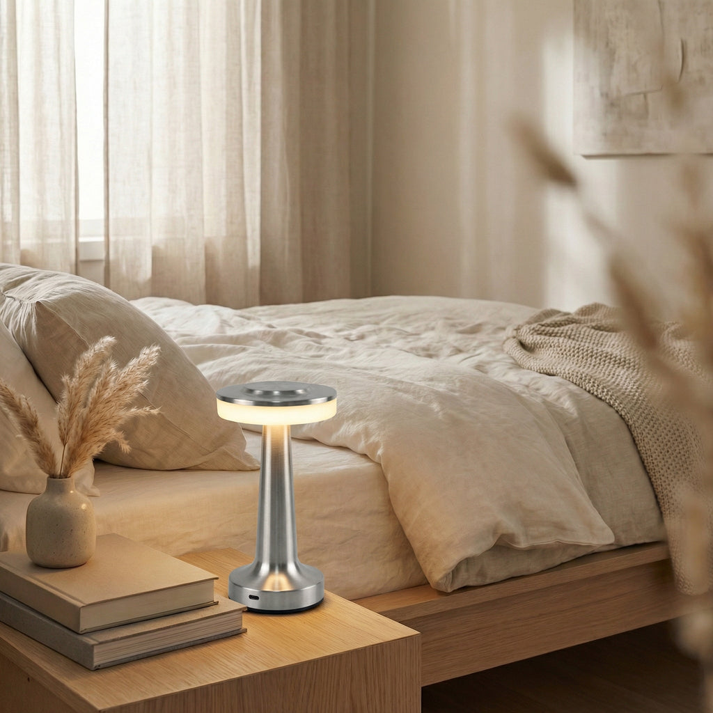 Control Rechargeable LED Table Light with Metal Construction - Wildoxy