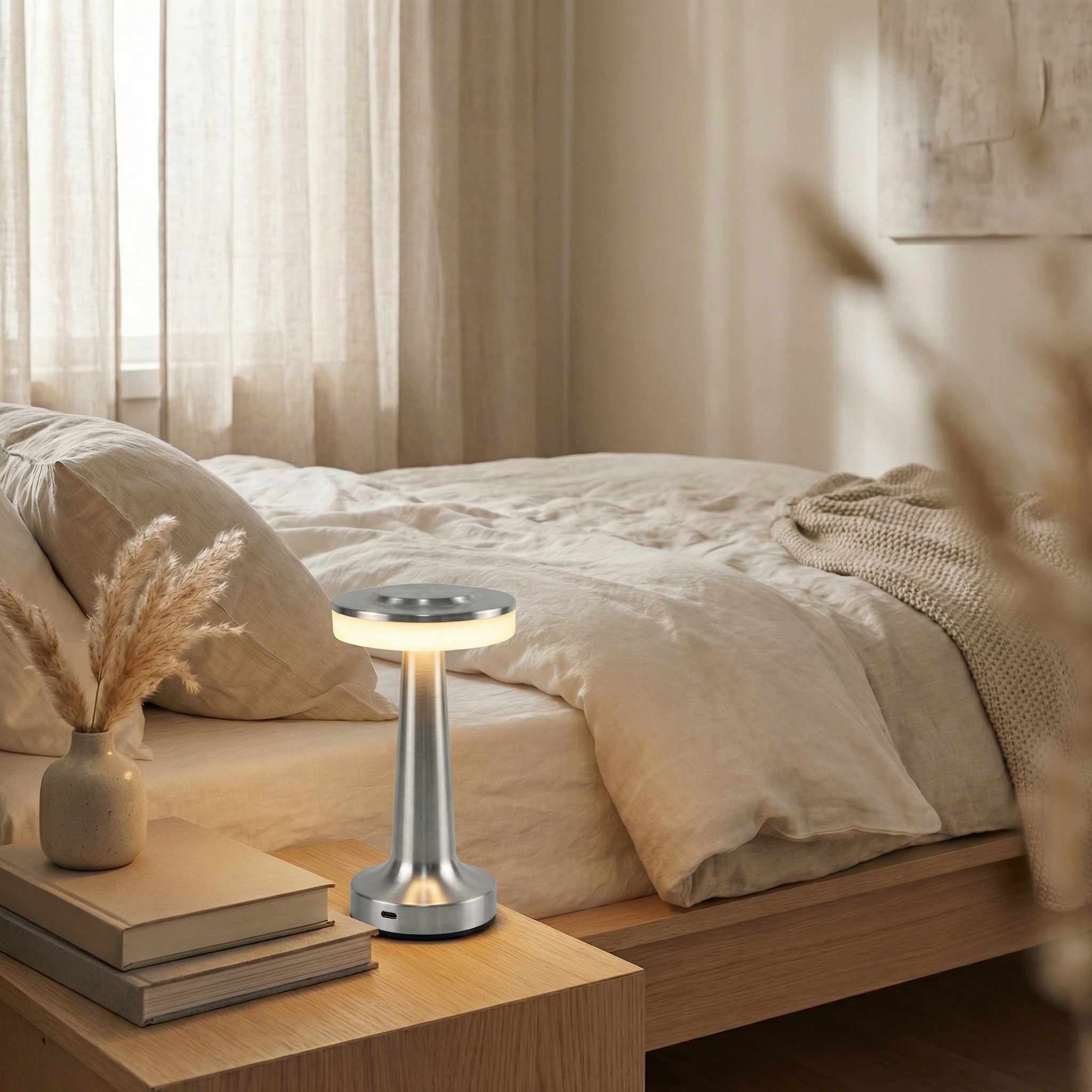 Control Rechargeable LED Table Light with Metal Construction - Wildoxy