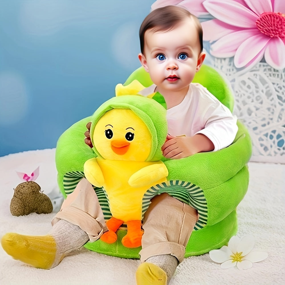 Plüsch-Babysitz zur Sitzunterstützung, 0–12 Monate, Grün, Grau