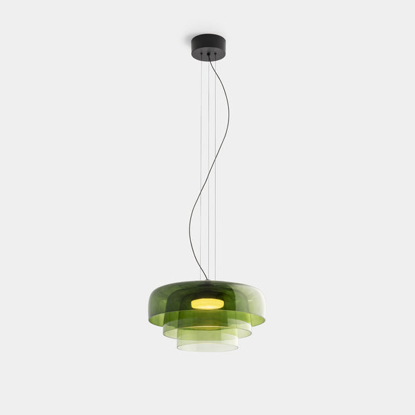 AuroraHaze Nordic Glass Pendant Lamp — Combined Glass And Metal Shade Design