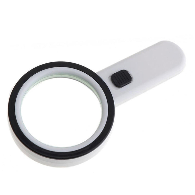 Opplyst leseforstørrelsesglass, 30x forstørrelse, LED-lys