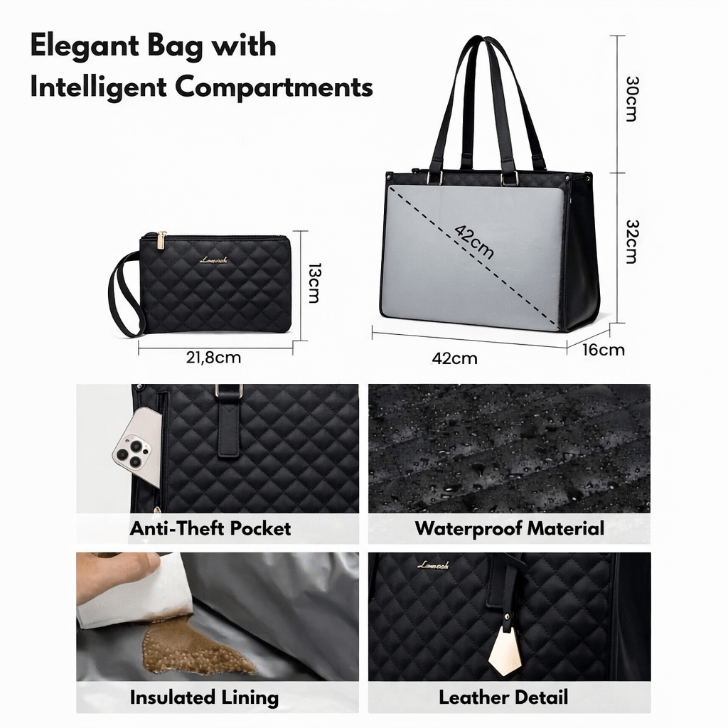 Bagsball 断熱フードコンパートメント付き2-in-1トート — 独立したノートパソコンポケット