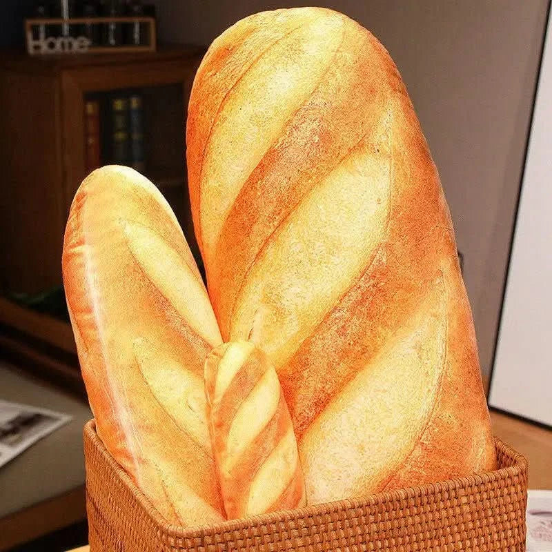 Pluszowa poduszka w kształcie bagietki Baguettina — realistyczny kształt bagietki