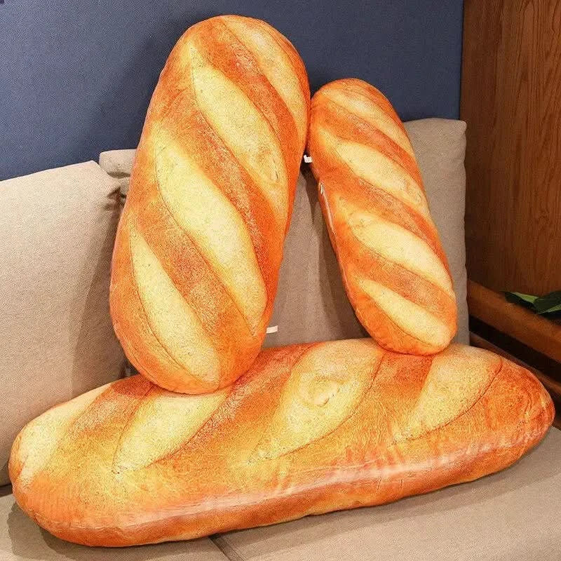 Pluszowa poduszka w kształcie bagietki Baguettina — realistyczny kształt bagietki