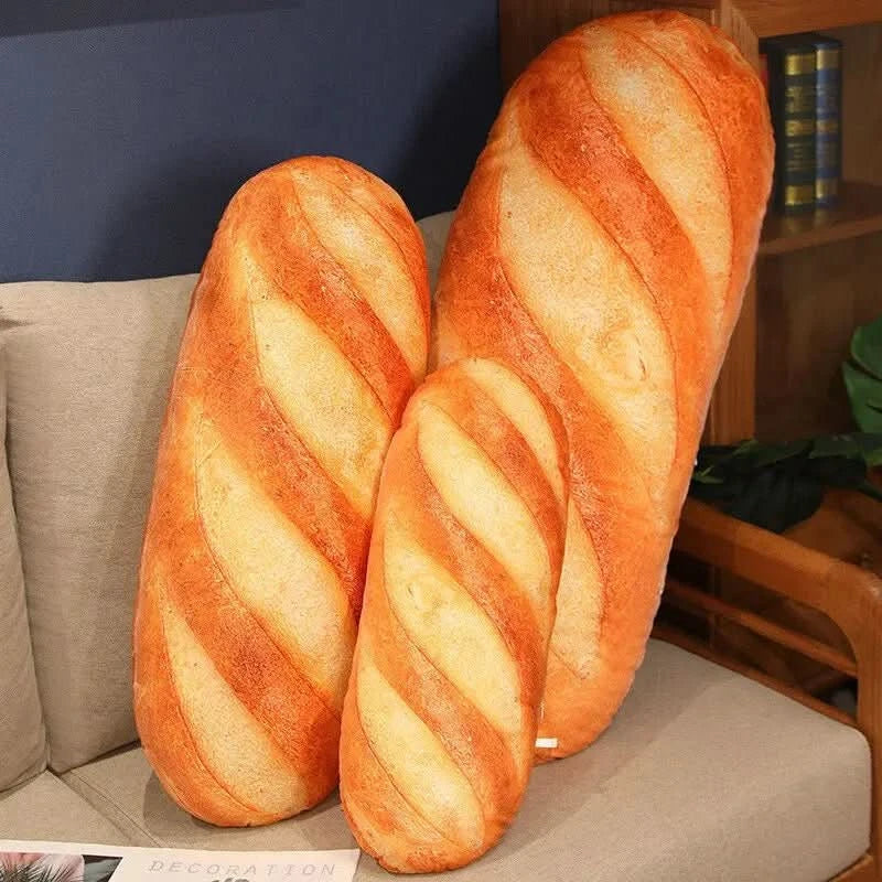 Pluszowa poduszka w kształcie bagietki Baguettina — realistyczny kształt bagietki