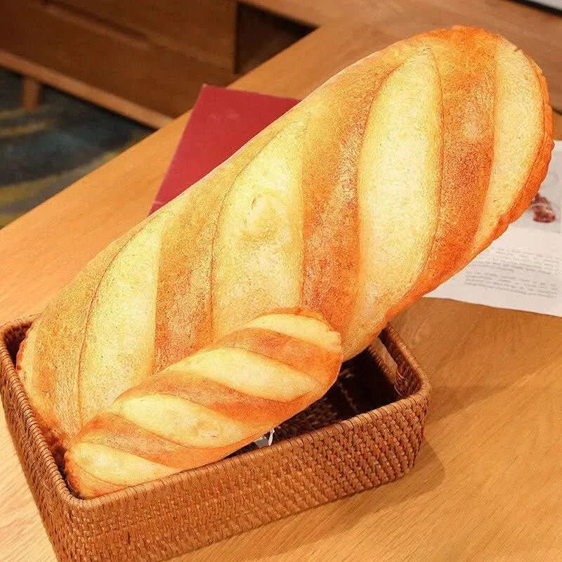 Pluszowa poduszka w kształcie bagietki Baguettina — realistyczny kształt bagietki