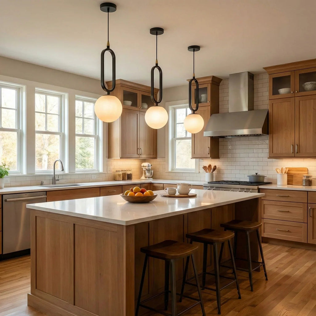 Ball Alabaster Oval Ring Pendant Lamp | wildoxy