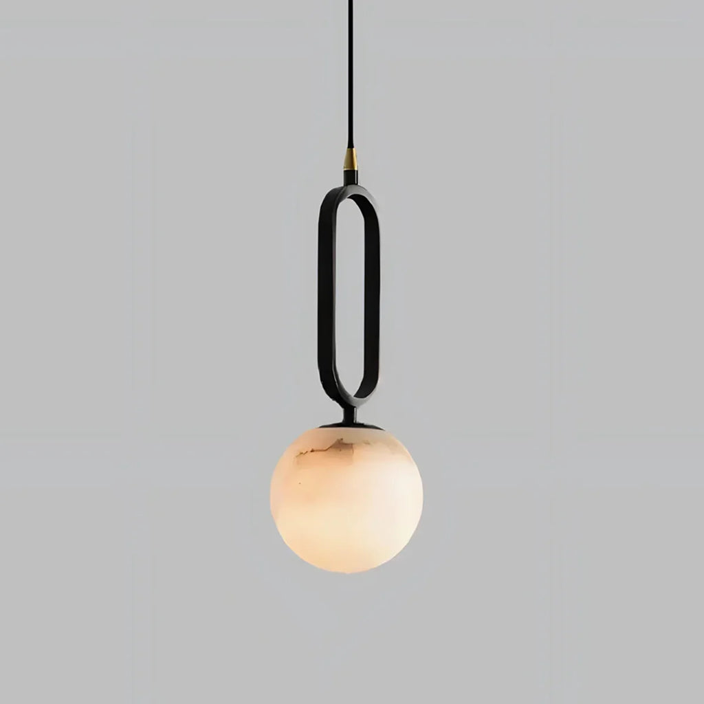 Ball Alabaster Oval Ring Pendant Lamp | wildoxy