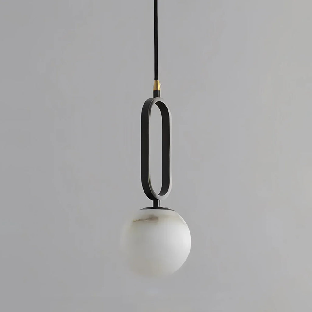 Ball Alabaster Oval Ring Pendant Lamp | wildoxy