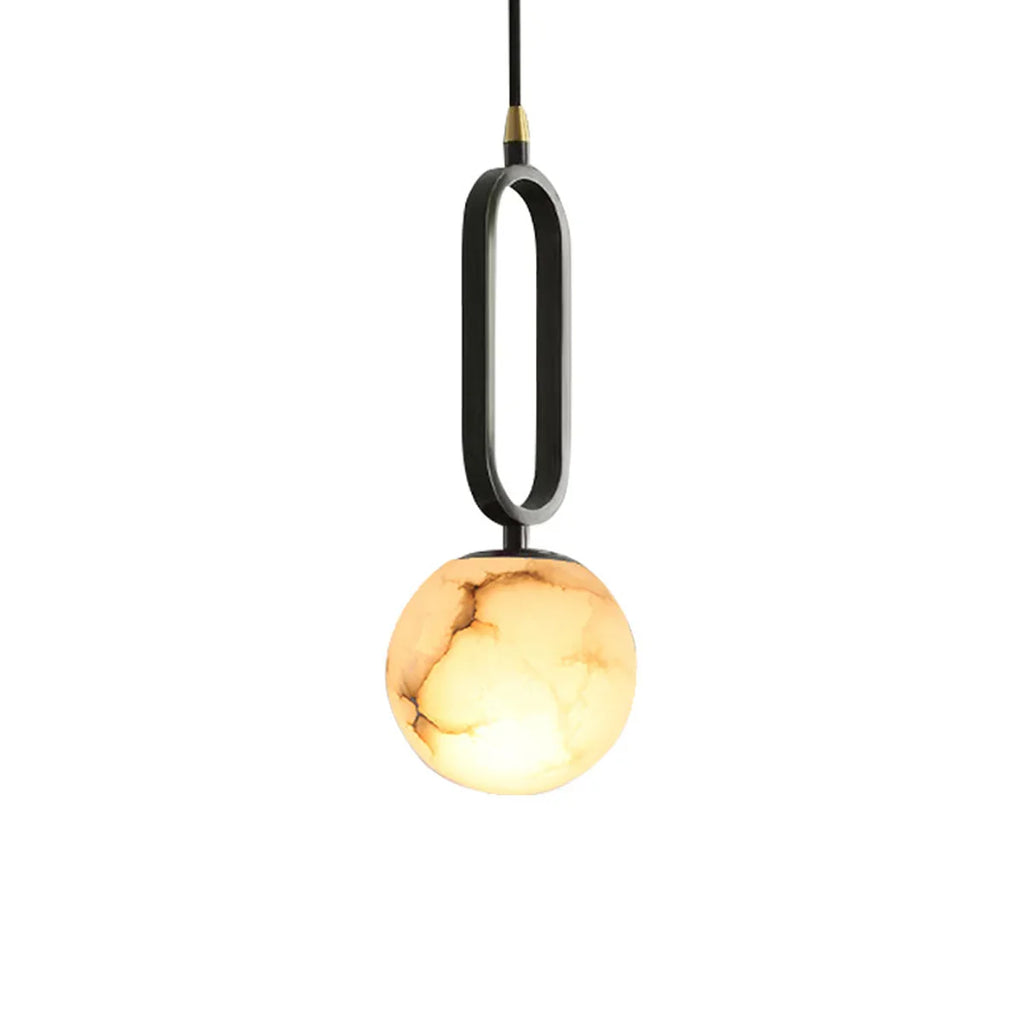 Ball Alabaster Oval Ring Pendant Lamp | wildoxy