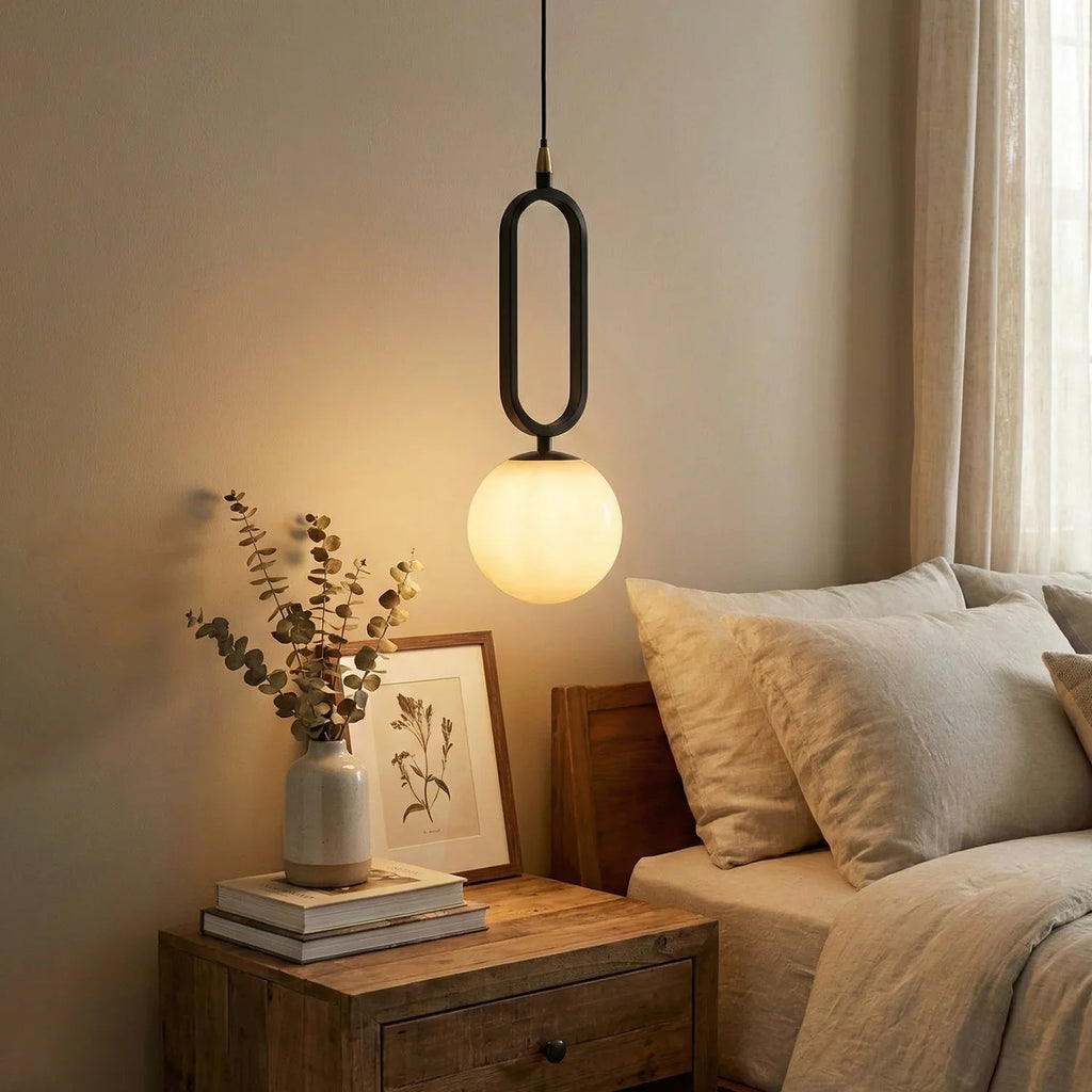 Ball Alabaster Oval Ring Pendant Lamp | wildoxy