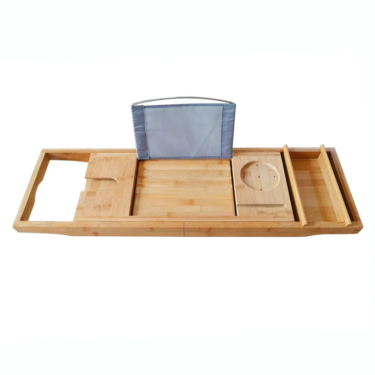 BAMORÉ Bandeja de bambú para bañera — organizador ajustable y bandeja auxiliar de baño
