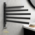 BATHARC Toallero de cinco brazos — brazos giratorios, acabado negro mate