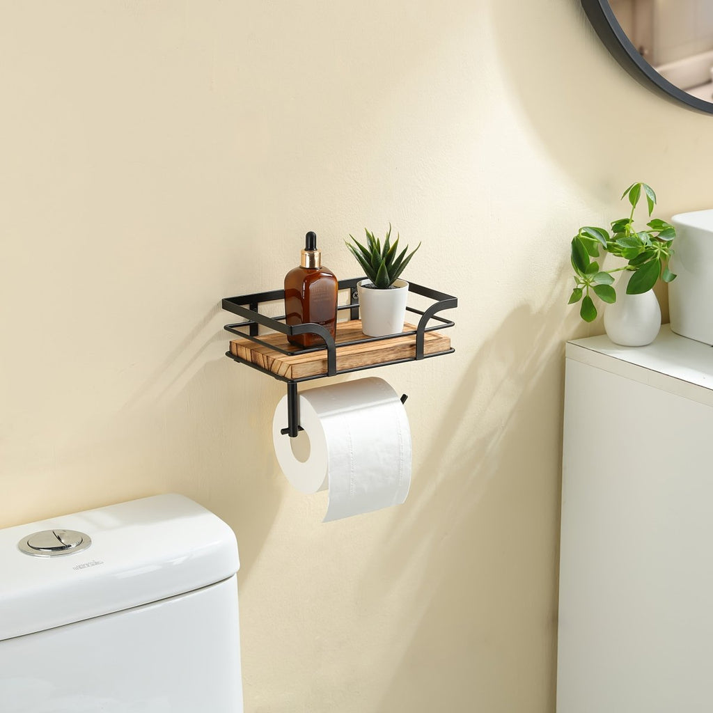 BathForge Wandregal aus Schmiedeeisen — Offenes künstlerisches Design, dekorative Aufbewahrungsleiste