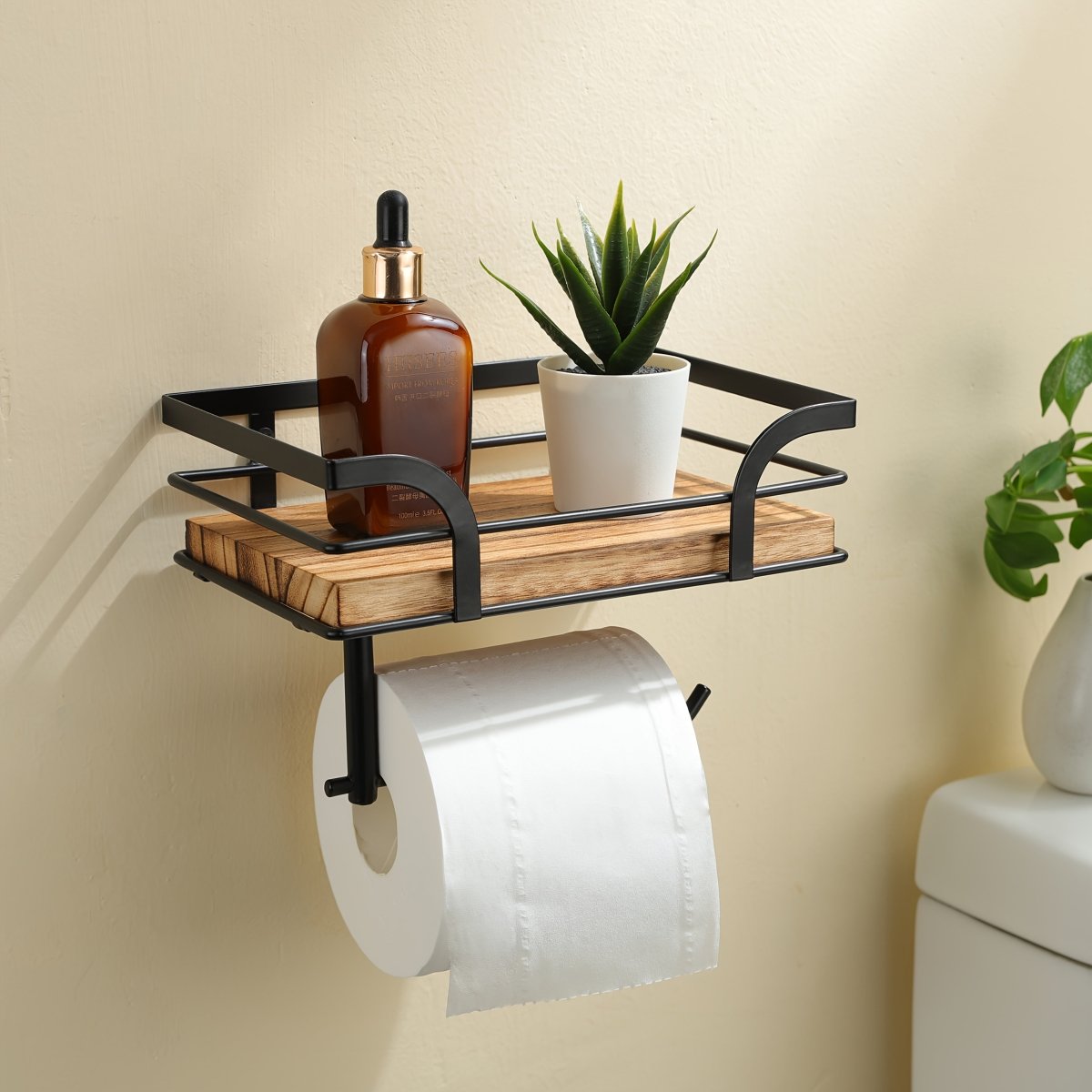 BathForge Wandregal aus Schmiedeeisen — Offenes künstlerisches Design, dekorative Aufbewahrungsleiste