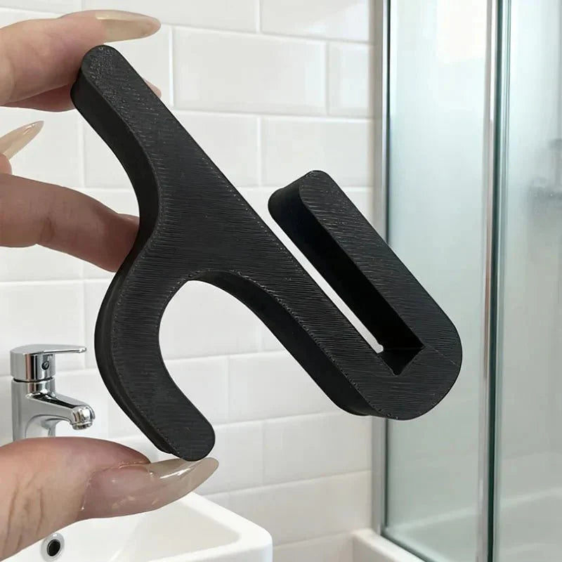 Bathvitra Edles Glas-Badezimmeraccessoire — Kompakte 3D-Glassilhouette, Unterstützung für Handtuch und Bademantel
