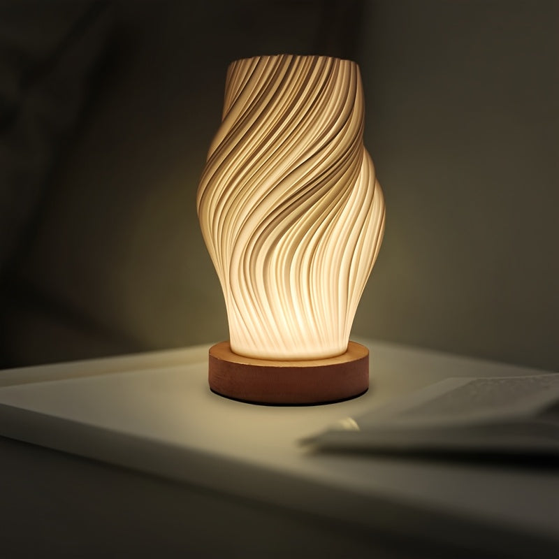 Modern LED Swirl Table Lamp | Minimalist Dimmable Bedside & Desk Light | Wildoxy