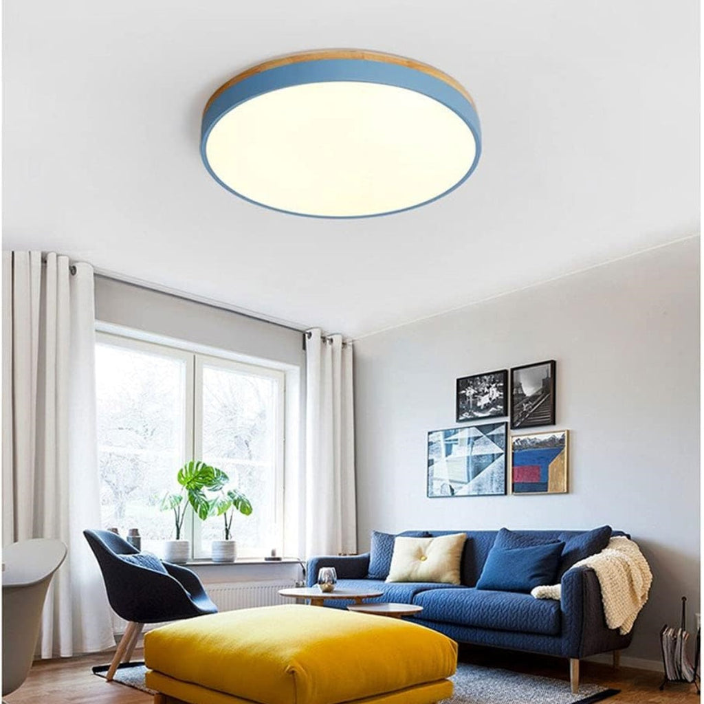 Holz-LED-Deckenleuchte aus Acryl, dimmbares warmes Licht 30-60cm