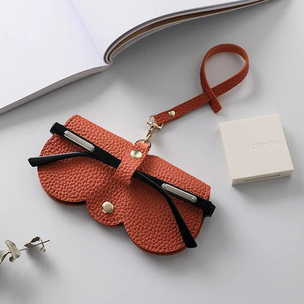 Soft Leather Sunglasses Case — Snap Button Closure