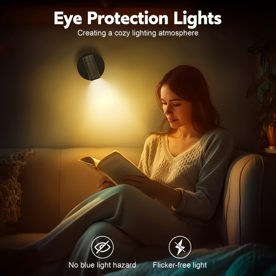 مصباح LED موضعي للإضاءة التزيينية قابل لإعادة الشحن عبر USB — مخفت إضاءة لاسلكي باللمس