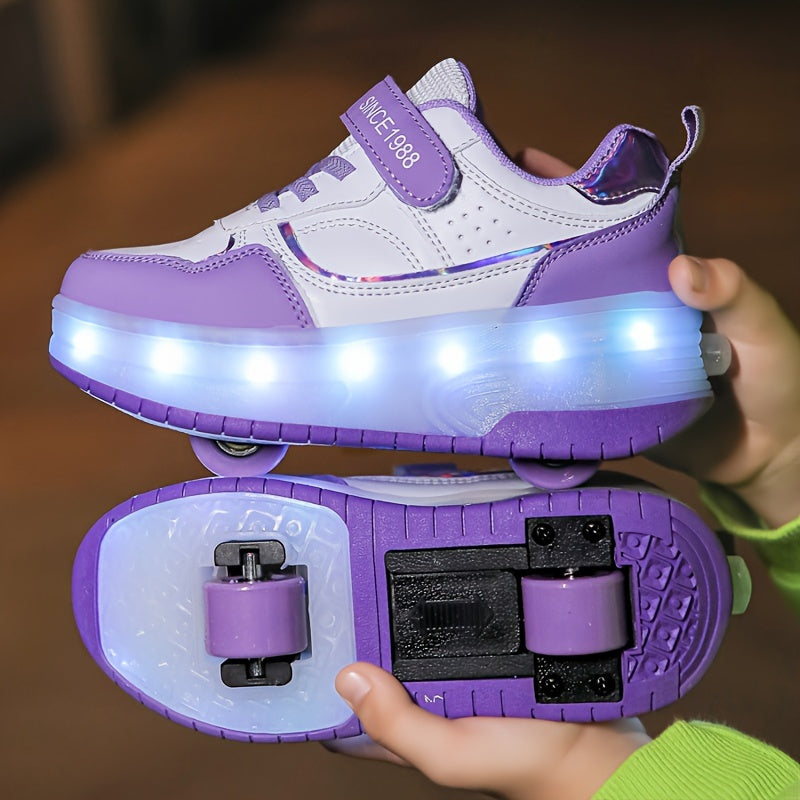LED-rullskor för barn — avtagbara hjul, storlekar 29–40