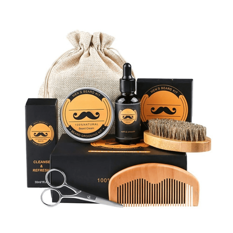 BeardVita komplett skjeggvekstsett — 0.5mm dermaroller, olje og balsam