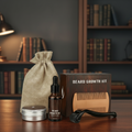 BeardVita komplett skjeggvekstsett — 0.5mm dermaroller, olje og balsam