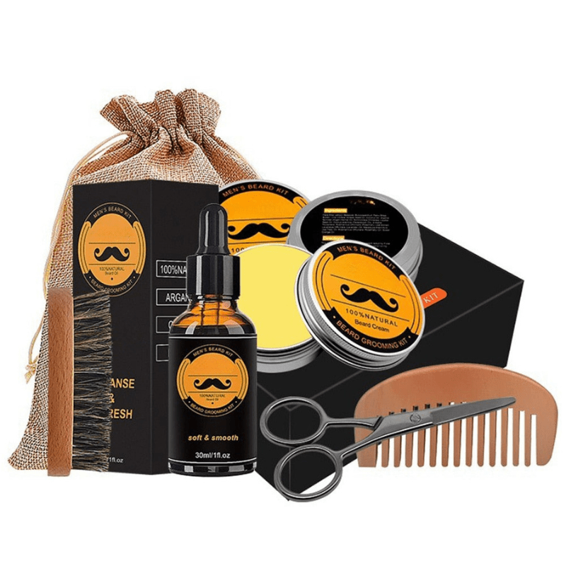 BeardVita komplett skjeggvekstsett — 0.5mm dermaroller, olje og balsam