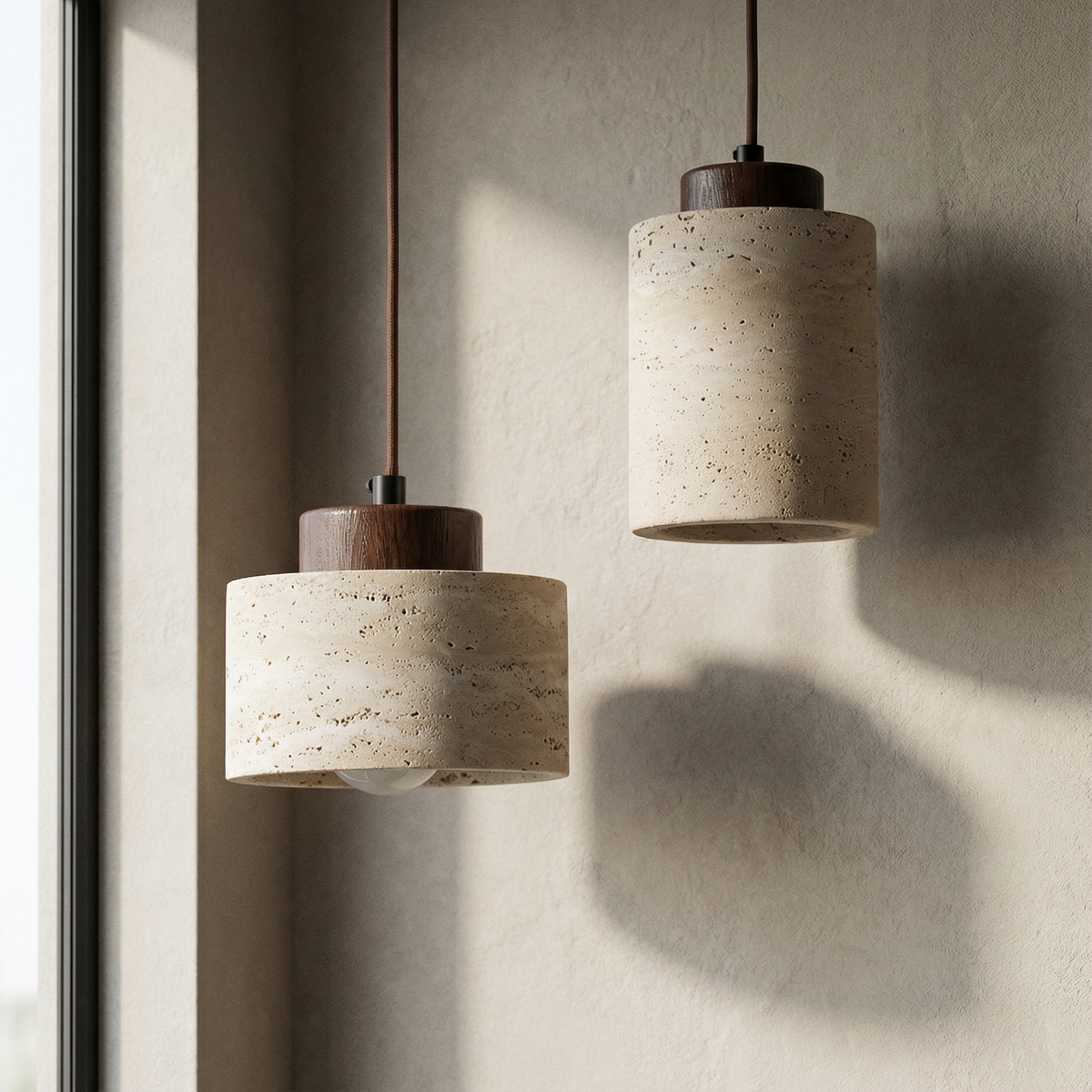 Vidar hanglamp van natuursteen – modern ontwerp met textuur