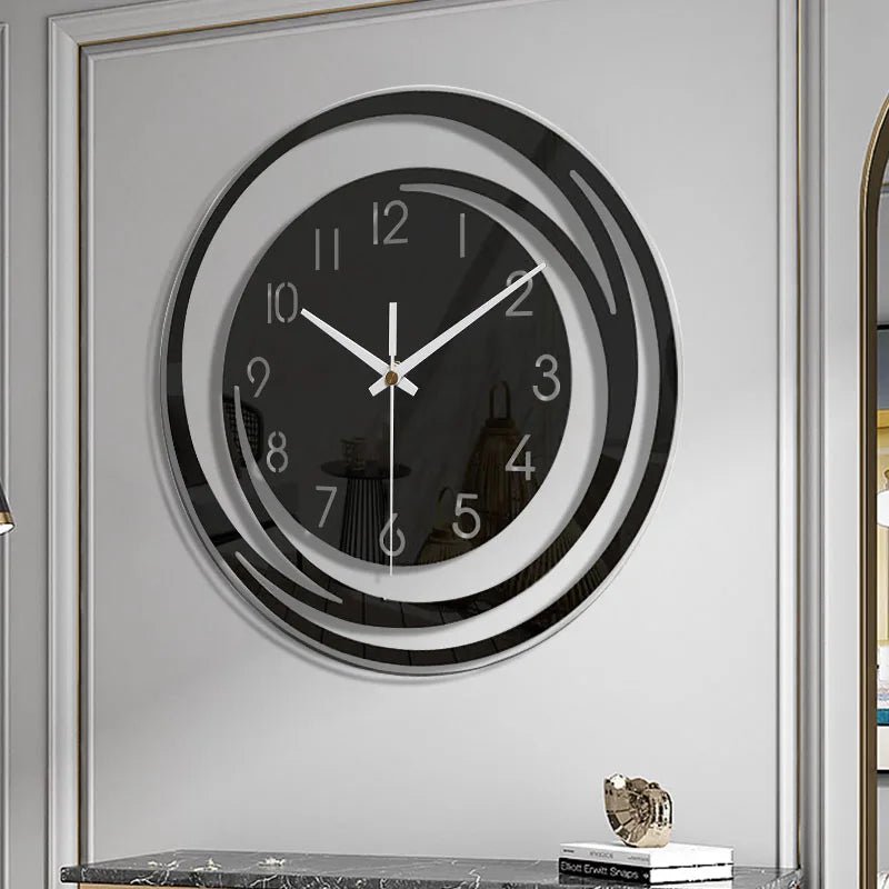 Reloj de pared negro contemporáneo BlackHour — Mecanismo silencioso sin tic-tac