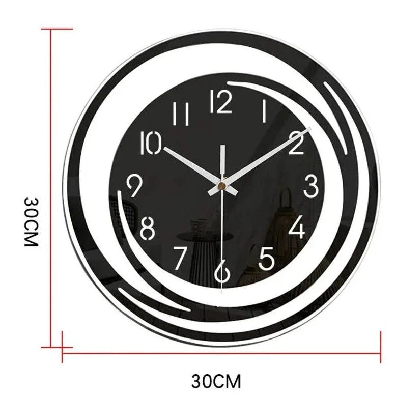 Reloj de pared negro contemporáneo BlackHour — Mecanismo silencioso sin tic-tac