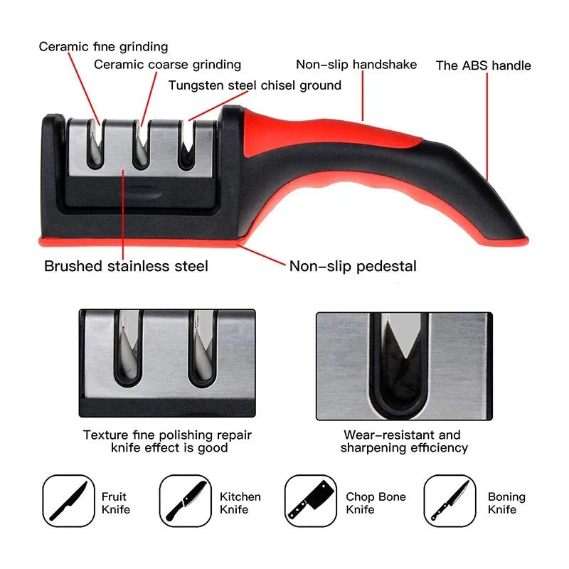 Afilador de cuchillas de cocina todo en uno BLADEALL — Herramienta para bruñir, afilar y pulir
